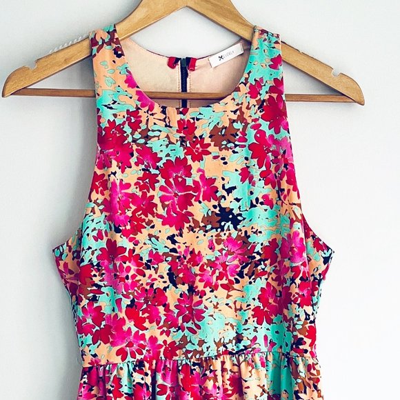 Everly Floral Sleeveless Dress M - Picture 3 of 4